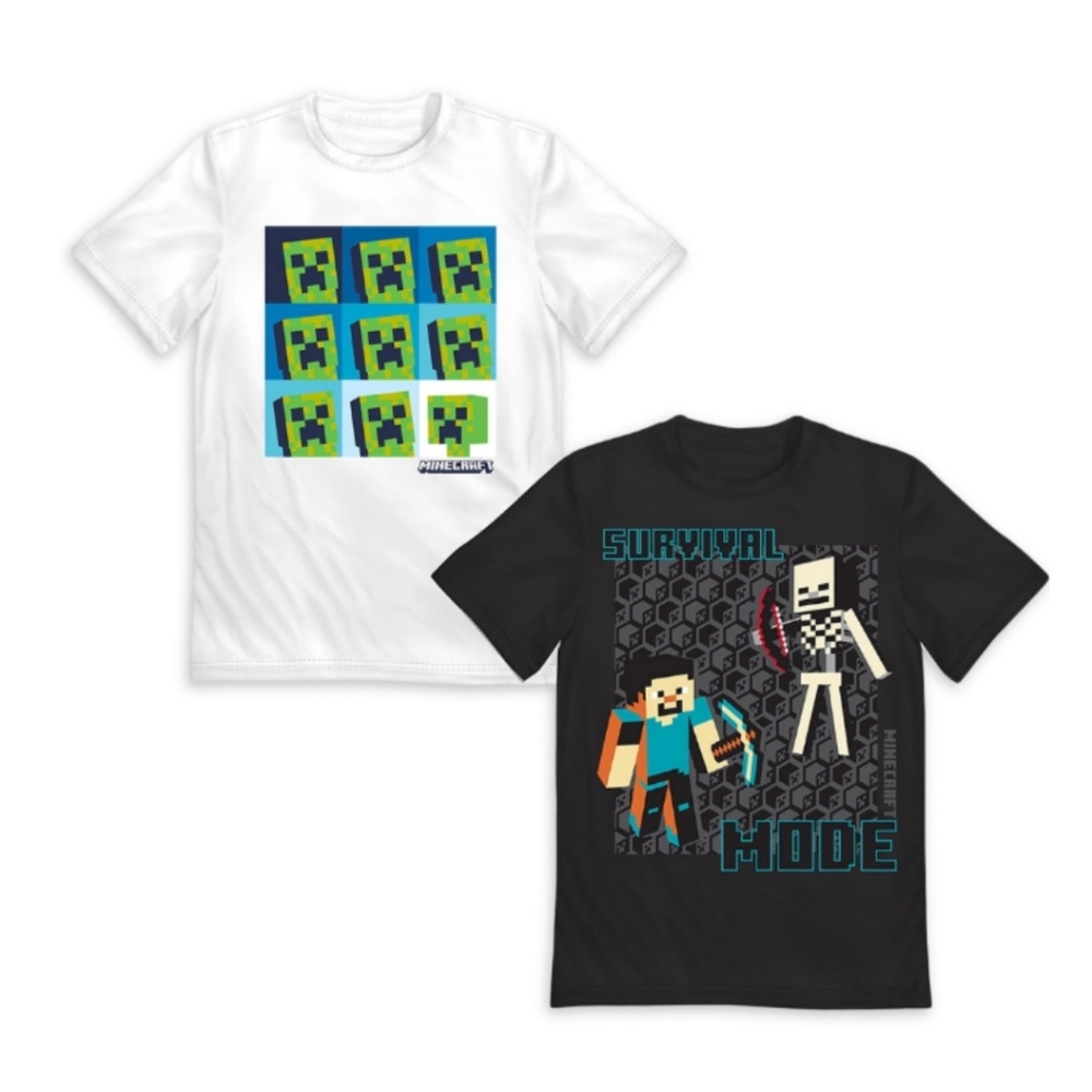 2 **NEW** MINECRAFT SHIRTS BOYS SIZE L (10/12)